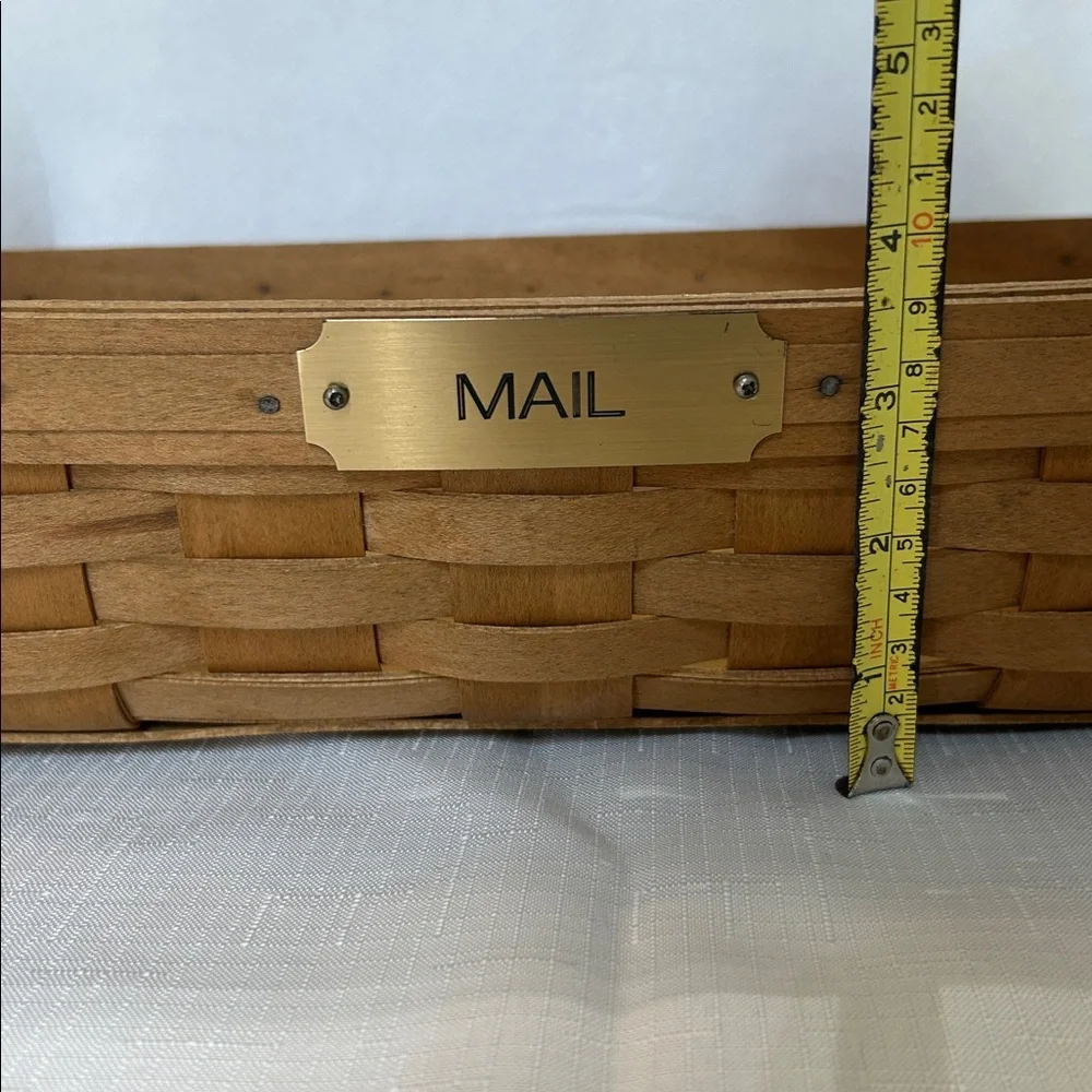 Longaberger Brown Woven Mail Basket - Picture 11 of 11